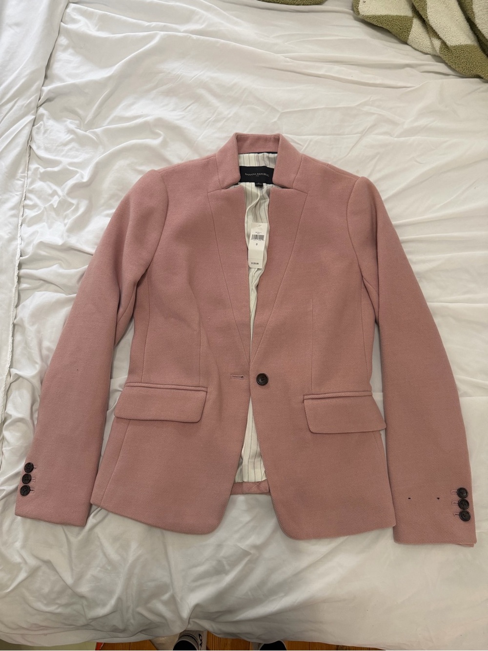 Banana Republic Blush Pink Single-Button Tailored Blazer